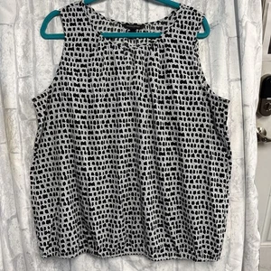 Blusa geométrica sin mangas Banana Republic para mujer XL cuello cerradura gris - Imagen 1 de 3