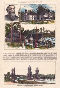 1887 De Land & Lake Helen Florida 11x16 HAND COLORED ENGRAVING PRINT Read P140 - Picture 1 of 2