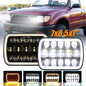Pair 5x7" 7x6" LED Headlights Hi/Lo DRL Turn Signal For Dodge D150 D250 D350 Ram - Picture 1 of 11