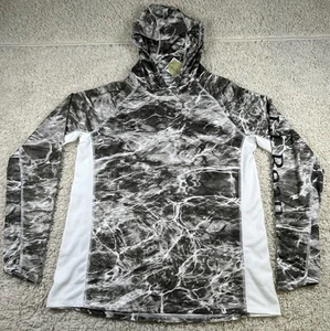 L.L. Bean Men's Mossy Oak Elements Camo Long Sleeve Hooded Sun Shirt Size Med - Picture 1 of 13