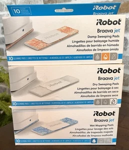 3 Boxes (10 Pads Ea) iRobot Braava Jet Wet Damp Dry Mopping Sweeping Refill Pads - Picture 1 of 3