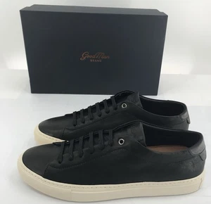 Sneakers Good Man Brand Edge in pelle taglia 10 nere Made Italy $228 lusso - Foto 1 di 15