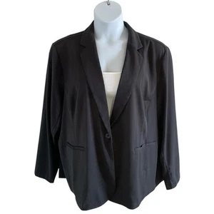 Maurices Womens Blazer Jacket  Notched Lapel Size 3X Black Career Minimalist - Picture 1 of 14