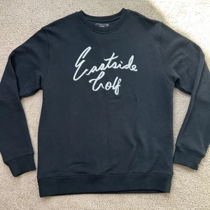 Eastside Golf Core Fleece Crew Script Logo Black Men Sweatshirt Size M NEW - Picture 1 of 10