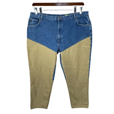 Cabela's Jean Men Size 48 Blue Tan Upland Brush Nylon Reinforced Hunting Outdoor - Image 1 of 4