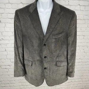 J. Ferrar Grey Cotton Corduroy 3 Button Vented Blazer Sport Coat Size L 42-44 - Picture 1 of 10