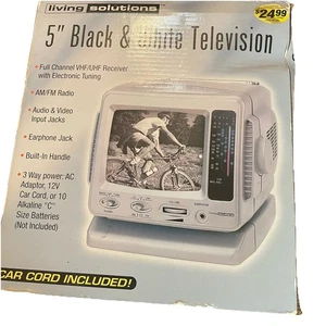 Living Solution 5" B&W Television TV & AM/FM Radio ATC-032 with DC Not Working - Picture 1 of 8