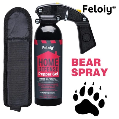 Feloiy Home Self Defense 16oz 35Ft, Bear Repellent Spray w/ Holster