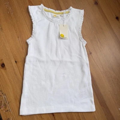 Boden white cotton sleeveless top size 7/8 lace trimmed nwt - Image 1 of 4