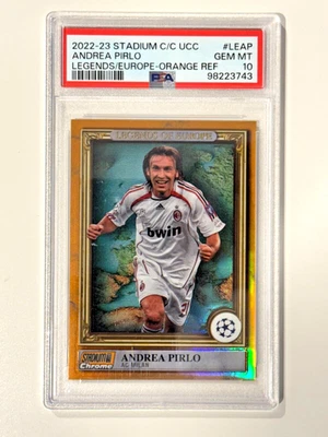2022 Stadium Club Legend Of Europe ANDREA PIRLO Orange Refractor 01/25 PSA 10 - Image 1 of 2