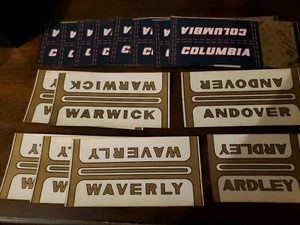 Vintage Lot of Seven (15) COLUMBIA BICYCLE Frame Stickers Decals - Picture 1 of 4