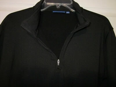 APT .9 1/4 ZÍPER PESCOÇO SIMULADO TREINO ATIVO, CORRIDA, JAQUETA PRETA MASCULINA LG, #258X - Imagem 1 de 4