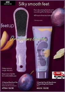 Oriflame Plum & Shea Butter Nourishing Foot Cream and Plum Foot File - Picture 1 of 11