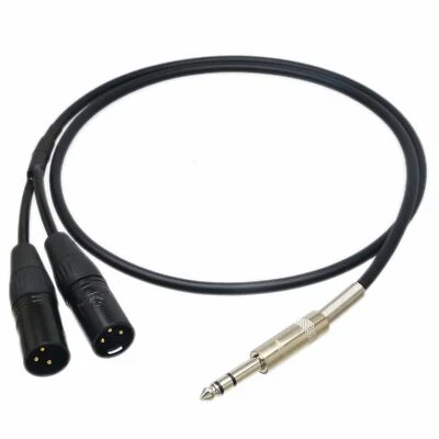 DIY Y-type Balanced Leads L-4E6S 6.35mm 1/4 TRS to 2x XLR-M 3Pin Audio splitter - Image 1 of 4