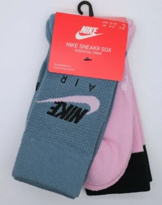 NIKE SNEAKR SOX CREW CUSHIONED SOCKS 2PACK 2 PAIRS CK5609-904 - UNISEX UK8-11 - Image 1 of 4