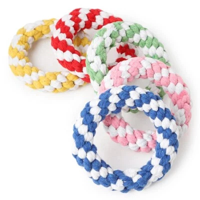 4 Pack Cotton Chewy Rope Chew Donuts Dog Toy for Small Medium and Large Dogs - Image 1 of 4