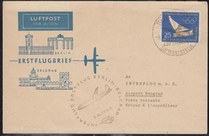 DDR 749, Luftpost Brief, Erstflugbrief Berlin - Belgrad #l654 - Bild 1 von 1