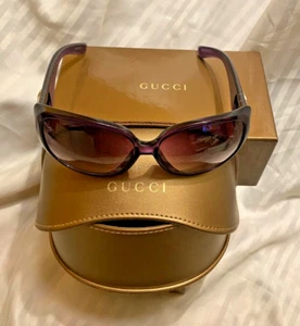 Authentic GUCCI Sunglasses Crest Heart GG 3067/F/S Plastic Purple Box 8989I - Picture 1 of 8