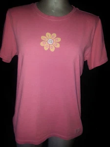 LIFE IS GOOD Mujer Cuello Redondo Camiseta Talla Mediana Rosa Algodón - Imagen 1 de 8