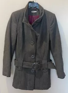 Ladies size 8 Grey button up jacket trench coat Target Wool / Polyester 5698 - Picture 1 of 3