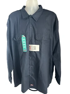 Dickies Essential blaues Langarmhemd mit Knopfleiste Größe: 3XL, XXXL - Bild 1 von 3