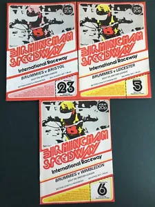 1977 Birmingham Speedway programmes(x3)Leicester 18/4,Wimbledon 25/4Bristol 22/8 - Picture 1 of 2