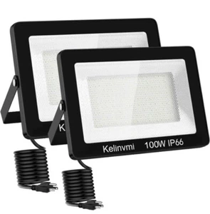 100W LED Work Light,10000 LM LED Flood Light Plug in for outside Yard,Ip66 Water - Picture 1 of 8