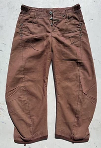 Women's Vintage Marithe Francois Girbaud Pants Brown Corduroy 26 90s Parachute - Picture 1 of 17