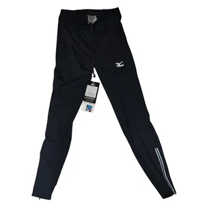 Mizuno Running Tights Athletic Workout Pants Zippers Black Size S - Picture 1 of 17