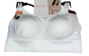 NWT Warners Blissful Benefits Wireless White Dig Free Comfort Bra ships free - Picture 1 of 3
