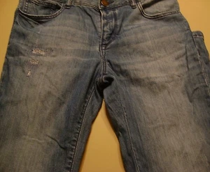 GIRLS GAP 1969 SUPER SKINNY DESTRUCTED DENIM JEANS SIZE 12 REGULAR- - Picture 1 of 3