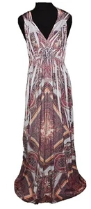 Christopher & Banks Paisley Print Sleeveless Maxi Dress Rhinestones Size Medium - Picture 1 of 3
