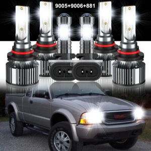 For GMC Sonoma 1998-2001 2002 2003 2004 LED Headlights Hi/Lo + Fog Lights Kit - Picture 1 of 16