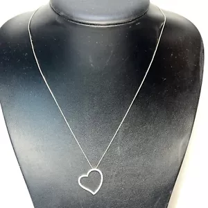 Diamond Tilted Heart Dangle Pendant in 14K Solid Gold | 18" Chain - Picture 1 of 5