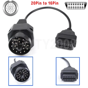 20pin to 16pin OBD2 OBDII Round Adapter Adaptor Cable Lead for old BMW Cars - Picture 1 of 9