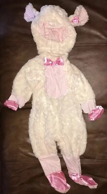 PINK LAMB Cuddly White Faux Fur Costume Infant Size 6-12 Months Rubies 885827 - Image 1 of 4