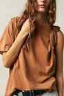 Free People Tee Top Size XS We The Free Nina Cider Brown