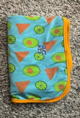 Kickee Pants Swaddling Blanket With Avocado Lime Baby Blanket Blue Green Bamboo - Image 1 of 3