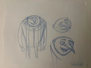 Despicable Me 2 Original Production Drawing Of GRU By Storyboard Artist Frank F - Picture 1 of 2