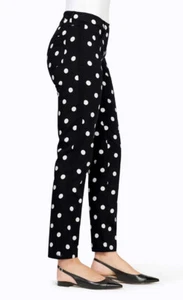 Pantalones HEINE Impresión Pantalones Negro Cru Blanco Puntos Talla 40 42 44 - Imagen 1 de 3