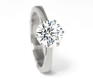Bague en or brillant en or blanc 585 avec 2,03 ct ; F & VVS2 ; avec certificat IGI - Photo 1/9