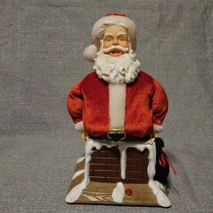 10 in Gemmy Animated Santa Claus Stuck In Chimney Santa Talks Moves Lights - Picture 1 of 5