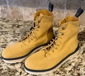 Sorel Hi-Line Lace Boots Sz 10.5 Womens Geo Yellow, Waterproof NL4879-712 New B8 - Picture 1 of 8
