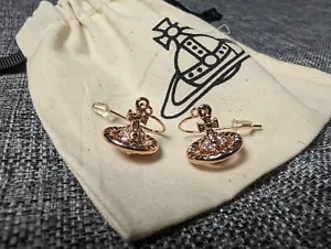 Vivienne Westwood Dangle Drop Rose Gold 3D Orb Earrings - Picture 1 of 5