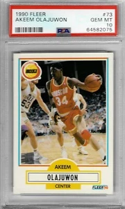 1990 Fleer #73 Akeem OLAJUWON - PSA 10+++ HOF Rockets - Picture 1 of 1