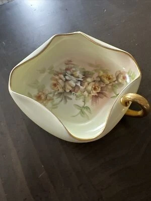 Plato de porcelana vintage Epiag Checoslovaquia plato de baratija floral cuenco amarillo Foto 1 de 4