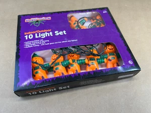Trick Or Treat Scarecrow Pumpkin Lite Set Halloween blow mold string lights - Picture 1 of 14