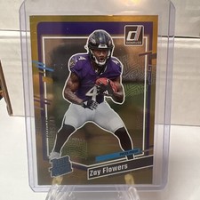 Zay Flowers Rated Rookie 2023 Panini Donruss RC Ravens /50 Gold RC SSP