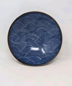 MESMERIZING! 10" Ramen Bowl by Miya JAPAN Blue Waves STONEWARE Pottery - Picture 1 of 10