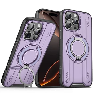For iPhone 16e 16 Pro Max 15 14 Mag Safe Magnetic Ring Stand Case Rugged Cover - Picture 1 of 15